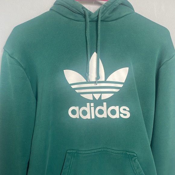 Adidas Men’s Small Forrest Green Logo trefoil Hoodie Sweatshirt street sporty - Picture 2 of 10